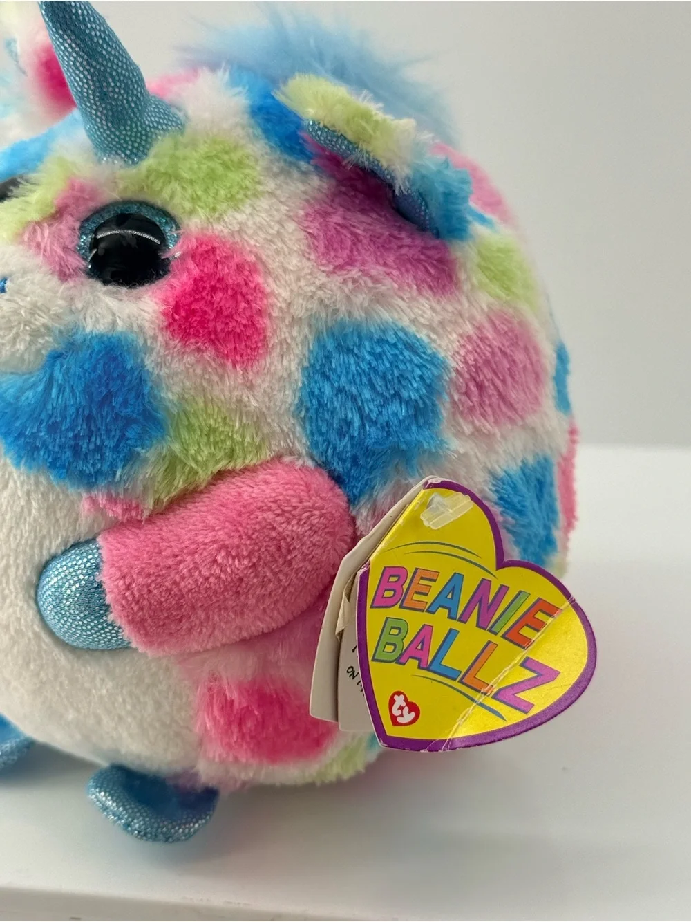 Able Beanie Ballz Plush Unicorn - Pink Blue Green